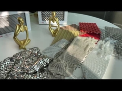 SHUOLONG सजावट स्टील धातु Sequin कपड़े होटल धातु फ्लेक कपड़े