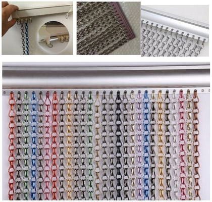 सजावटी धातु 2.0 मिमी चेन लिंक फ्लाई स्क्रीन कस्टम छत के रूप में
