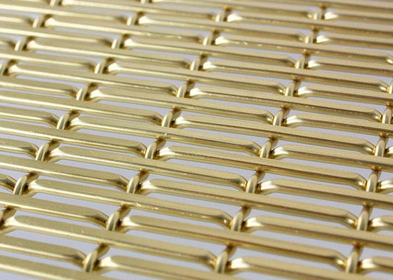 छत के लिए सोने का रंग Anodizing सजावटी बुना तार मेष एल्यूमिनियम